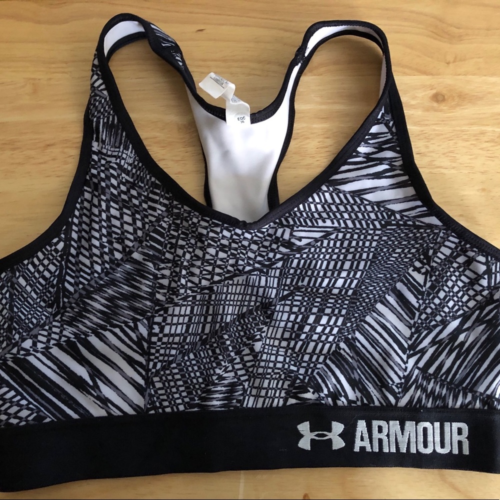 Under Armour Sports Bra (Black and White)